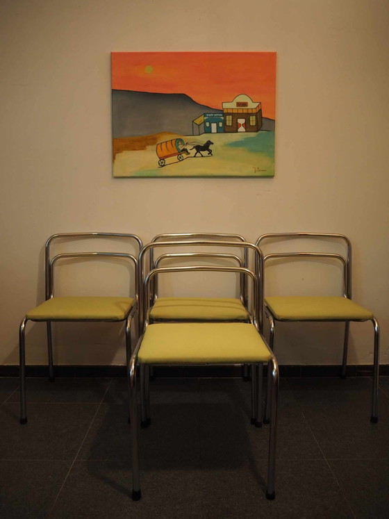 Image 1 of 4x Vintage Chrom Design Stühle Orix 1970S