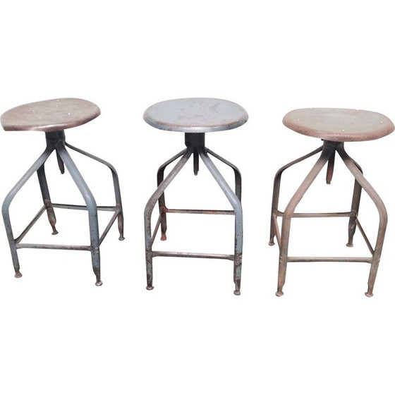 Image 1 of Vintage Hocker Flambo Metall Architekt