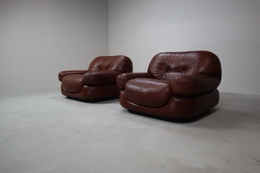 Sapporo Ledersessel von Mobil Girgi, Italien 1970'S