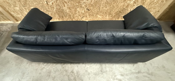 Image 1 of Molinari Blau Leder 3-Sitzer Sofa