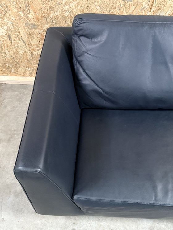 Image 1 of Molinari Blau Leder 3-Sitzer Sofa