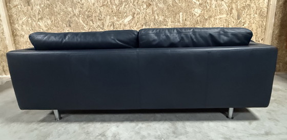 Image 1 of Molinari Blau Leder 3-Sitzer Sofa