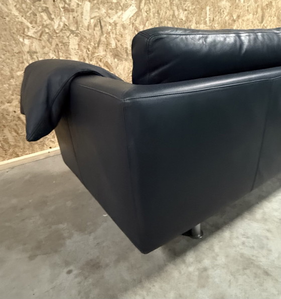 Image 1 of Molinari Blau Leder 3-Sitzer Sofa