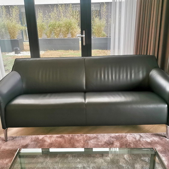 Image 1 of 3-Sitzer-Ledersofa im Leolux-Design.