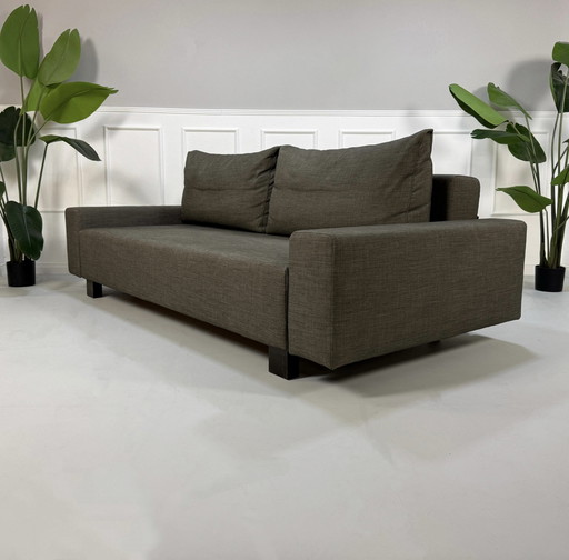 Signet Designer Sofa Stoff Grau Braun Schlaffunktion