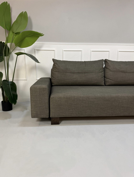 Image 1 of Signet Designer Sofa Stoff Grau Braun Schlaffunktion