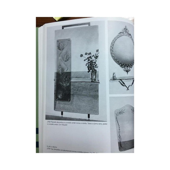 Image 1 of Vintage-Konsolenspiegel mit dekorativem Paneel und eingraviertem Kristall, Italien 1960er