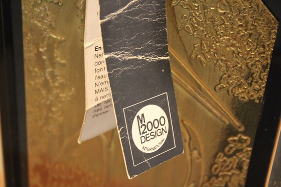 Image 1 of 23 Karat vergoldete handgefertigte geätzte Tischlampe von Georges Mathias für M2000 Design