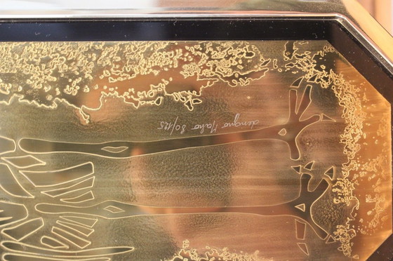 Image 1 of 23 Karat vergoldete handgefertigte geätzte Tischlampe von Georges Mathias für M2000 Design