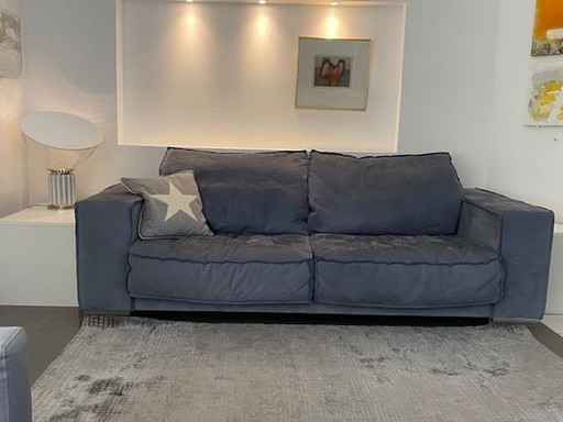 Baxter Sofa Budapest Soft Leder Kashmir Saphir Blau Cat. A