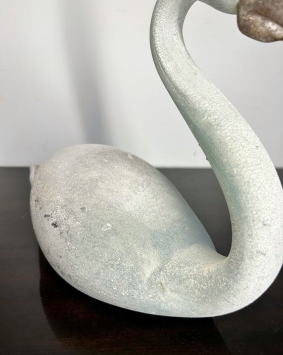 Image 1 of Großer Flamingo Rosa Muranoglas Scavo Antik