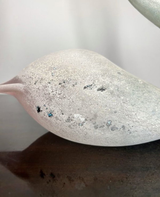 Image 1 of Großer Flamingo Rosa Muranoglas Scavo Antik
