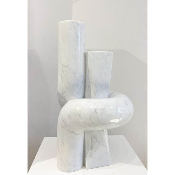 Image 1 of Skulptur aus weißem Marmor von Piet Van Loocke, Belgien