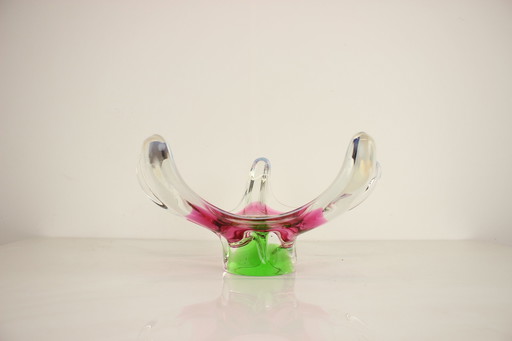 Schale aus böhmischem Kunstglas von Josef Hospodka, 1960er Jahre