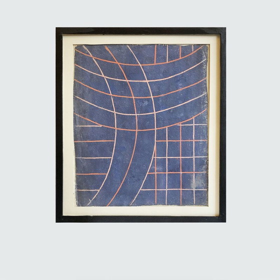 Image 1 of Satz von 6 Mischtechnik-"Skizzen" auf Papier für Textiles Designs, Holland 1930