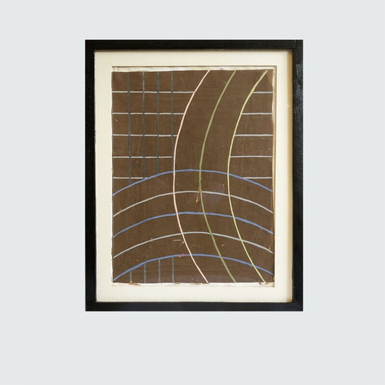 Image 1 of Satz von 6 Mischtechnik-"Skizzen" auf Papier für Textiles Designs, Holland 1930