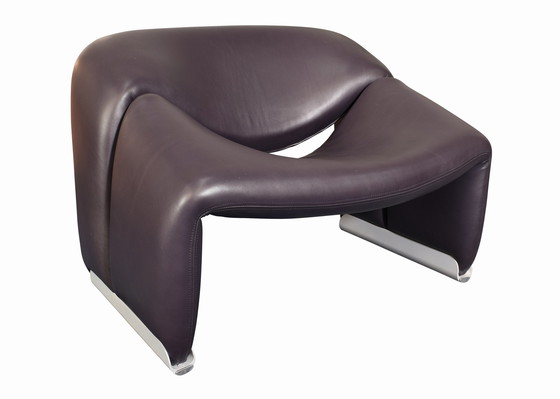 Image 1 of Pierre Paulin F598 Groovy Sessel für ARTIFORT in violettem Leder - Niederlande, 1972