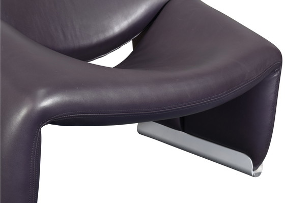 Image 1 of Pierre Paulin F598 Groovy Sessel für ARTIFORT in violettem Leder - Niederlande, 1972
