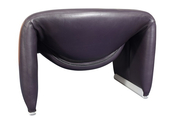 Image 1 of Pierre Paulin F598 Groovy Sessel für ARTIFORT in violettem Leder - Niederlande, 1972