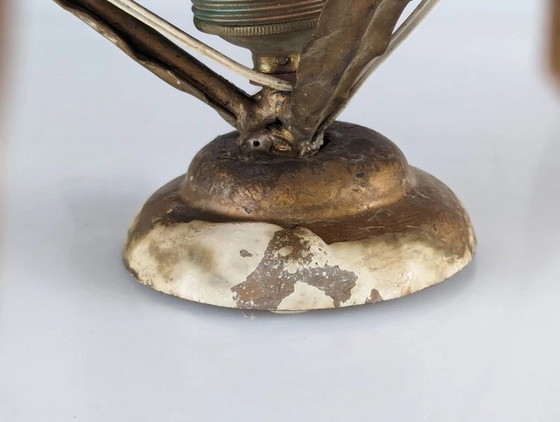 Image 1 of Vintage Blattgold Sonne Lampe 1950S