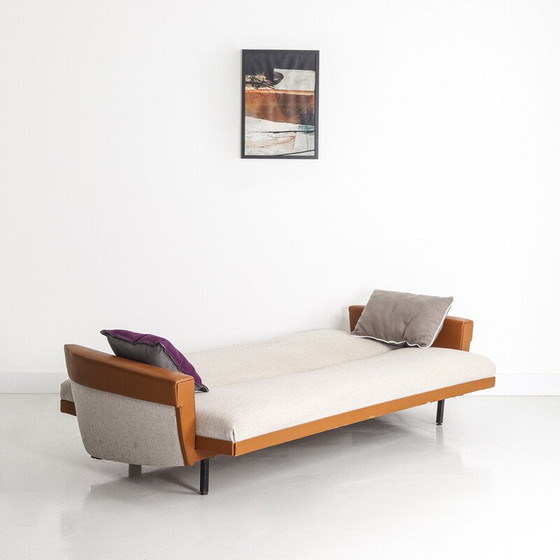 Image 1 of Vintage 3-Sitzer-Cabriosofa aus Stoff und Kunstleder