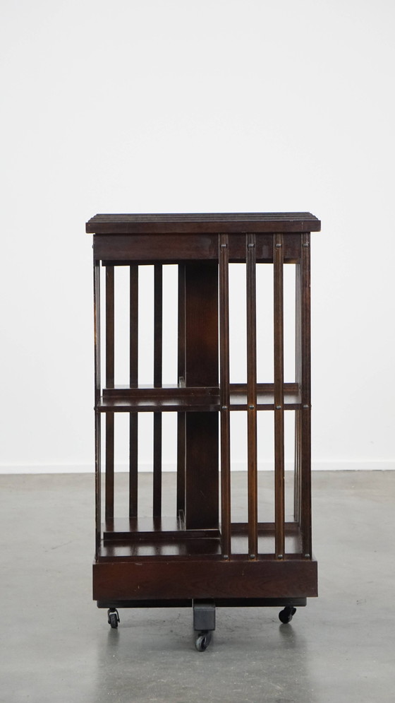 Image 1 of Hölzerne Buchmühle mit grüner Lederklinge und auf Rädern