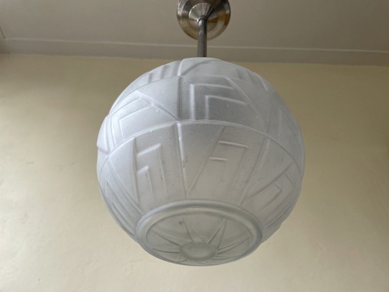 Image 1 of Modernistische Lampe Hängeleuchte Art Deco 1930er Jahre Französisch