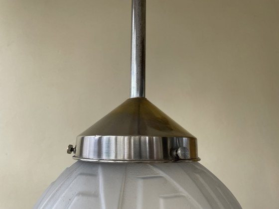 Image 1 of Modernistische Lampe Hängeleuchte Art Deco 1930er Jahre Französisch