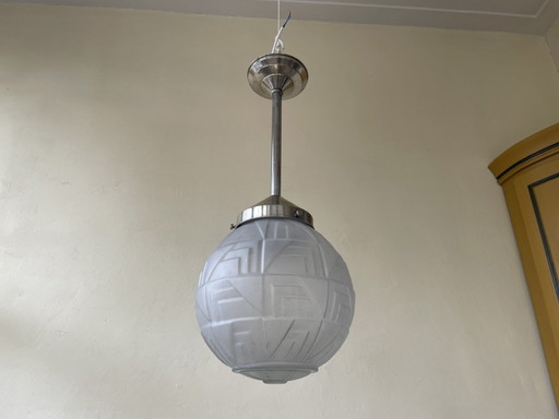 Modernistische Lampe Hängeleuchte Art Deco 1930er Jahre Französisch