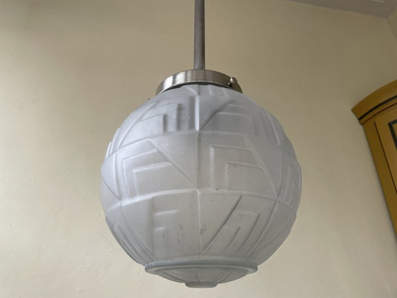 Image 1 of Modernistische Lampe Hängeleuchte Art Deco 1930er Jahre Französisch