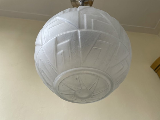 Image 1 of Modernistische Lampe Hängeleuchte Art Deco 1930er Jahre Französisch