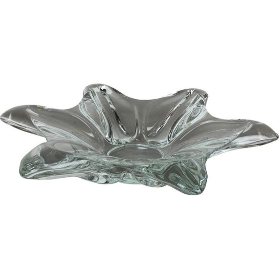 Image 1 of Schale aus Kristallglas mit floralen Motiven für Art Vannes, Frankreich 1970er Jahre