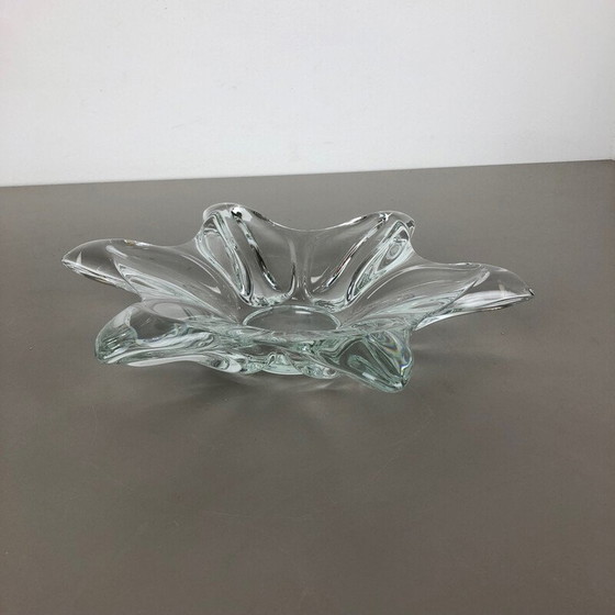 Image 1 of Schale aus Kristallglas mit floralen Motiven für Art Vannes, Frankreich 1970er Jahre