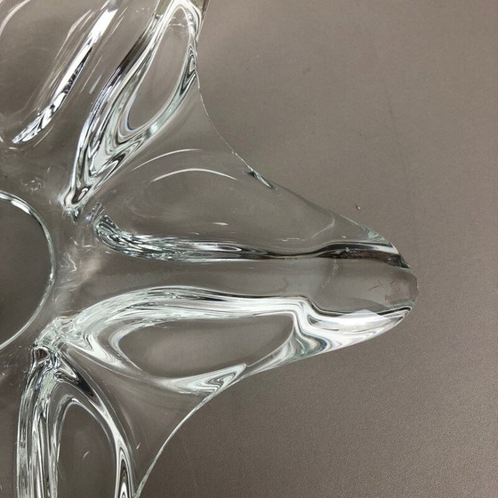 Image 1 of Schale aus Kristallglas mit floralen Motiven für Art Vannes, Frankreich 1970er Jahre
