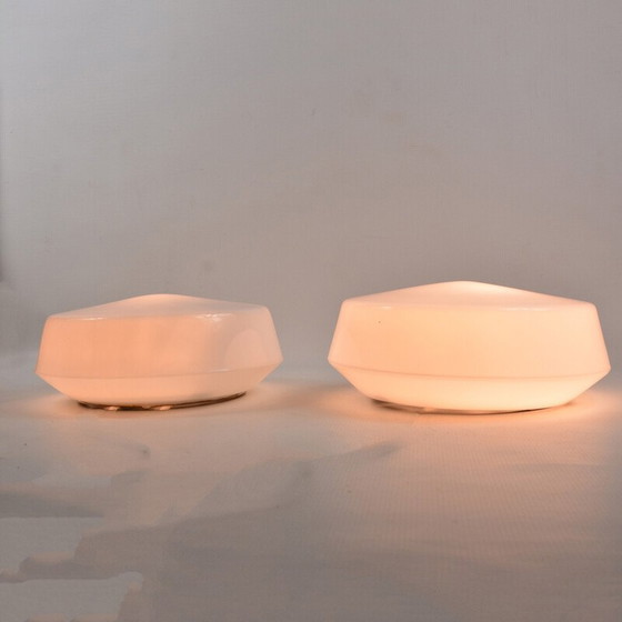 Image 1 of Paar weiße Deckenleuchten von Rudolf Zimmermann für Rzb Bamberg, Deutschland 1970