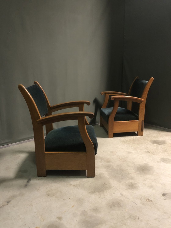 Image 1 of 2x Amsterdamse School Lounge Chairs