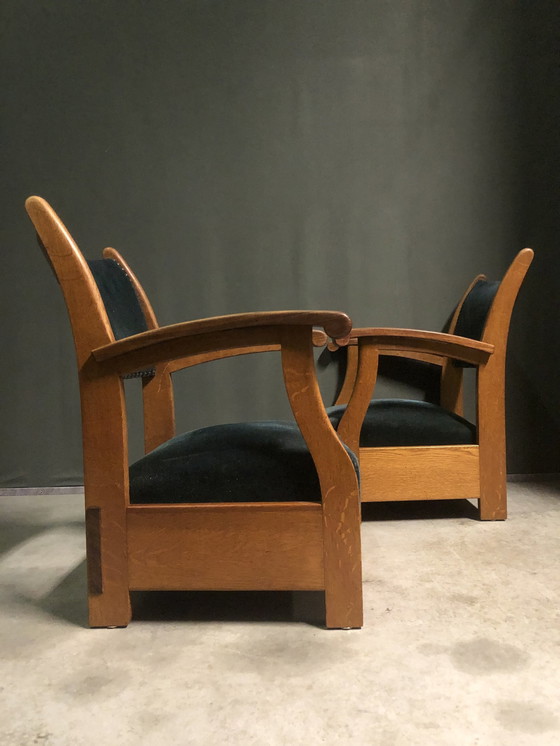 Image 1 of 2x Amsterdamse School Lounge Chairs