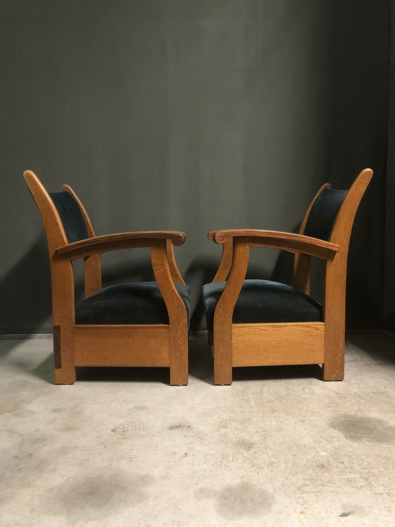 Image 1 of 2x Amsterdamse School Lounge Chairs