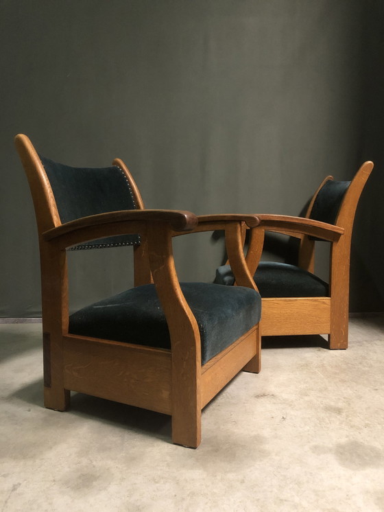 Image 1 of 2x Amsterdamse School Lounge Chairs