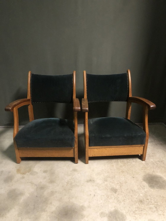 Image 1 of 2x Amsterdamse School Lounge Chairs