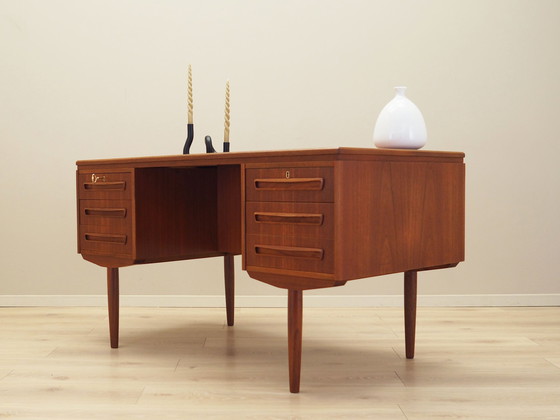 Image 1 of Teakholz-Schreibtisch, Dänisches Design, 1970er Jahre, Produktion: Dänemark