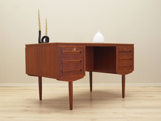 Image 1 of Teakholz-Schreibtisch, Dänisches Design, 1970er Jahre, Produktion: Dänemark