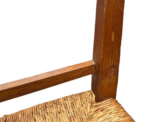 Image 1 of Modernistischer Stuhl mit Strohhalm 1950