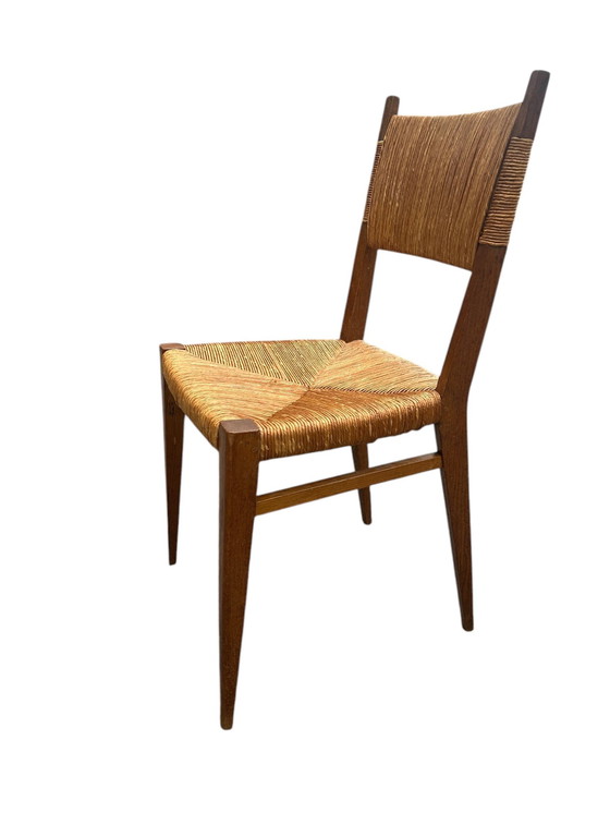 Image 1 of Modernistischer Stuhl mit Strohhalm 1950