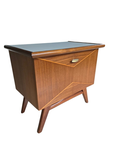 Mid Century Nachttische Teak Formica