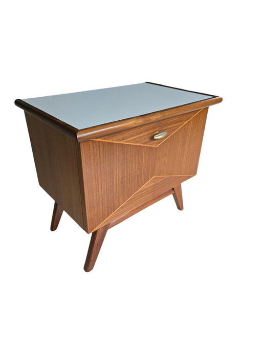 Mid Century Nachttische Teak Formica