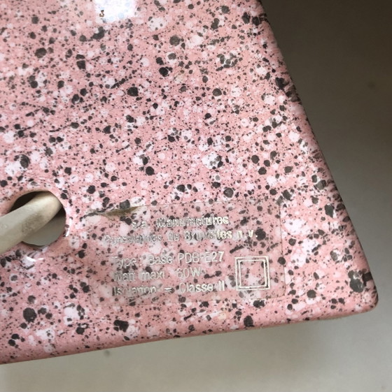 Image 1 of Pyramidenlampe aus Brüsseler Porzellan Terrazzo Effekt Rosé