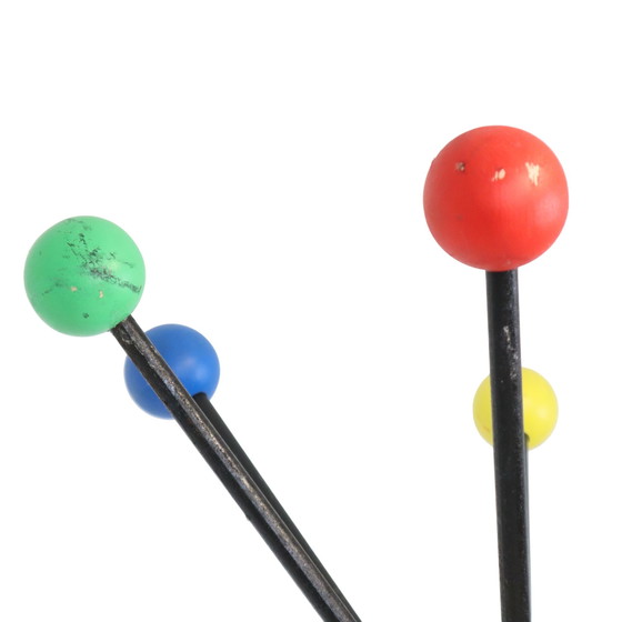 Image 1 of Vintage XL Atomic Standing Coat rack Roger Feraud Design Farbige Kugeln 186cm