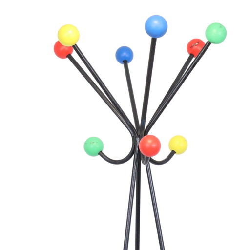 Vintage XL Atomic Standing Coat rack Roger Feraud Design Farbige Kugeln 186cm