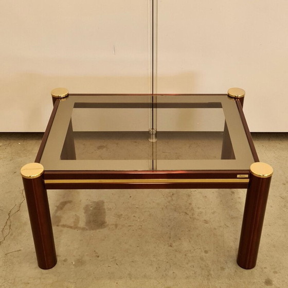 Image 1 of Vintage Fedam Salontisch in Burgund und Gold